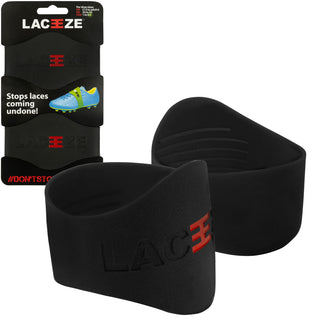Laceeze Original silicon bands keep kids’ football laces tied Black - Noir