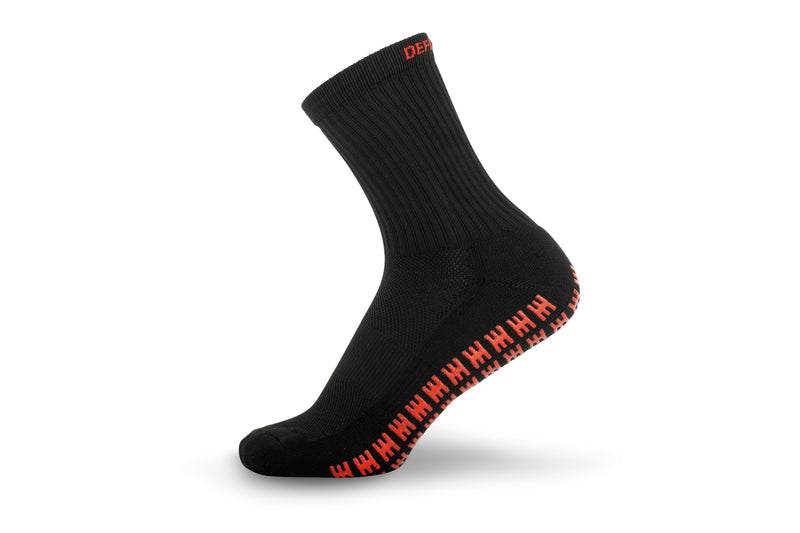 Defiance Grip Socks Black - mid calf length – Laceeze